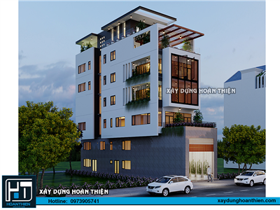 Mẫu nhà ở kết hợp văn phòng diện tich 6x26m